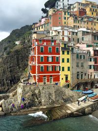 View of canal along buildings