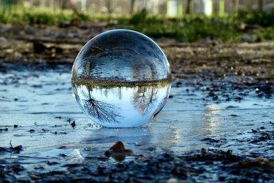 Close-up of crystal ball