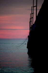 Scenic view of sea at sunset