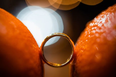 Wedding ring with orange
