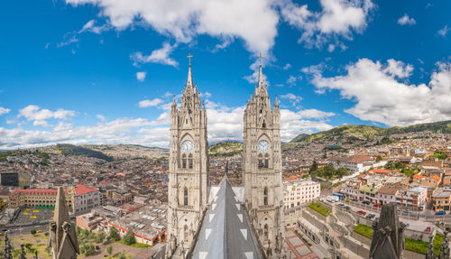 High angle view of cityscape against sky