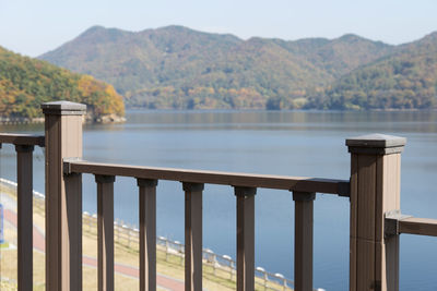 Scenic view of lake against mountains