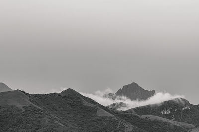 Scenic view of mountains against clear sky