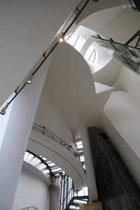 Low angle view of illuminated staircase in building