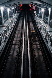 High angle view of railroad tracks