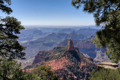 Scenic view of mountain range against sky