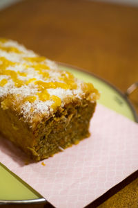 Close-up of food on table