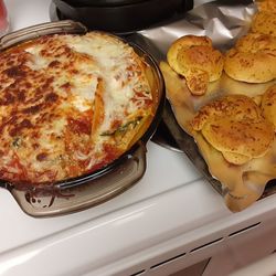 High angle view of pizza in plate