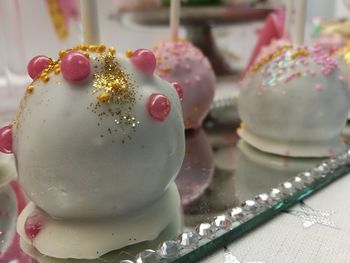 Close-up of dessert in plate on table