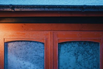 Low angle view of window of building