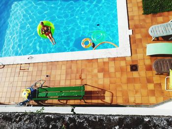 People swimming in pool