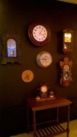 Illuminated clock at home