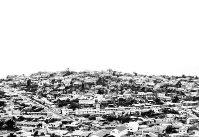 Cityscape against clear sky