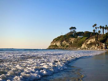 Scenic view of sea against clear blue sky at san diego beach