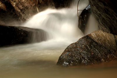 Scenic view of waterfall