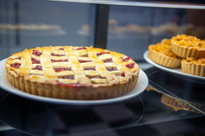 Close-up of cake on table