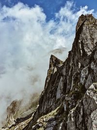 Low angle view of mountain against sky