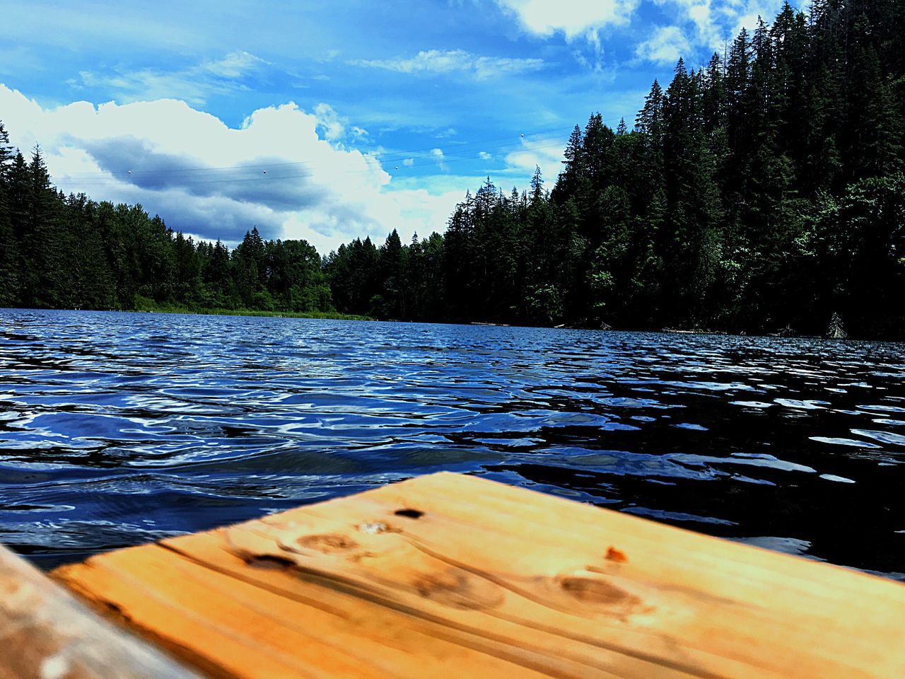 SCENIC VIEW OF CALM LAKE AGAINST SKY