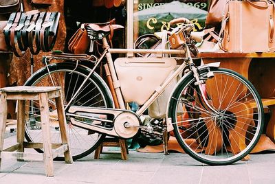 View of parked bicycles