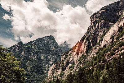 Panoramic view of rocky mountains against sky