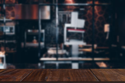 Close-up of empty seats on table in restaurant