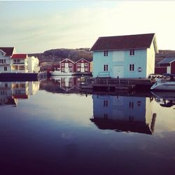 Reflection of buildings in water