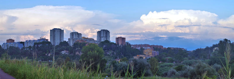 Panoramic shot of buildings against sky