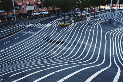 Lines on the concrete at the urban park