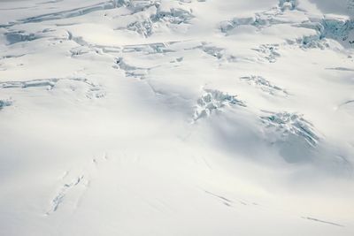 Scenic view of snow covered land