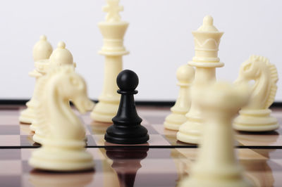 Close-up of chess pieces