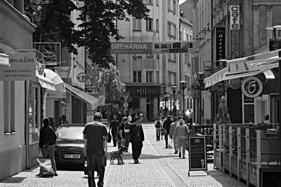 People walking in city