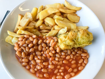 Close-up of meal served in plate