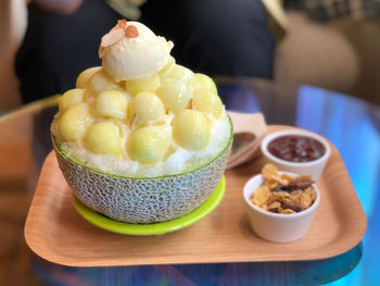 Close-up of food on table