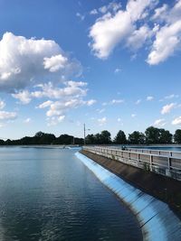 View of river against cloudy sky