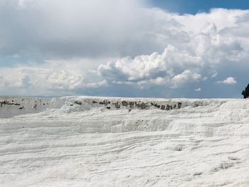 Scenic view of land against sky