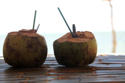 Close-up of fruits on table