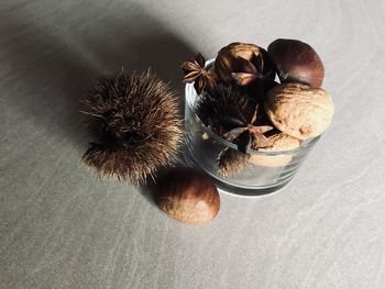 High angle view of lemon on table