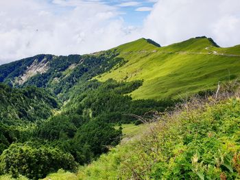 Scenic view of mountains against sky