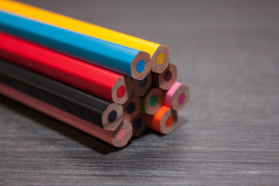 Close-up of toys on table