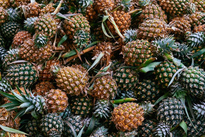 High angle view of fruits for sale in market