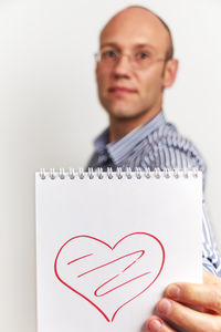 Young woman with text on white background
