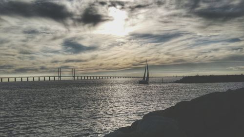 Suspension bridge over sea