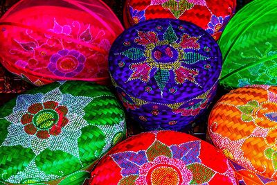 Full frame shot of multi colored market stall