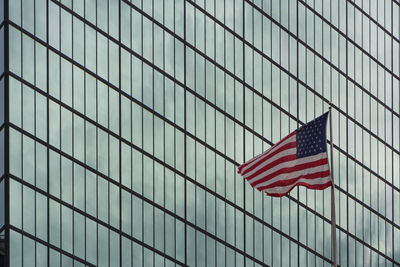 Low angle view of american flag