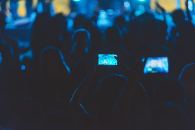 Group of people at music concert