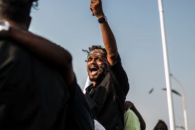 People protesting during jallikattu