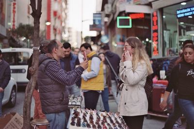 People standing in a city