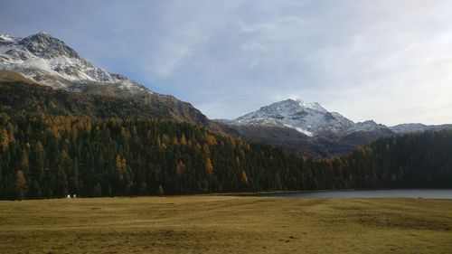 Scenic view of mountains against sky