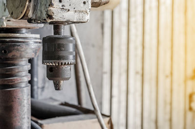 Close-up of industrial equipment in factory