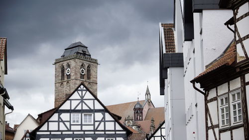 Low angle view of buildings against sky